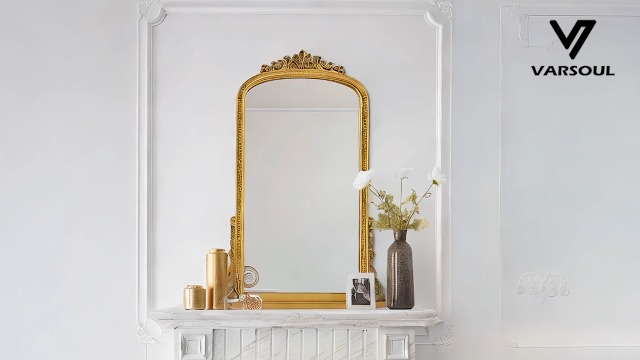 Amazon.com: Varsoul Gold 24 * 36in Arch Antiqued Wall Mirror with